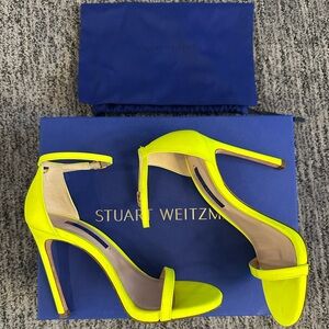 Stuart Weitzman Nudist Neon Yellow Stiletto Heels